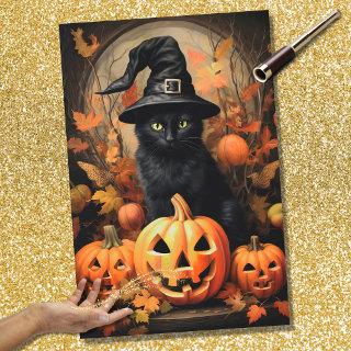 Halloween Witch Cat 1 Decoupage Paper