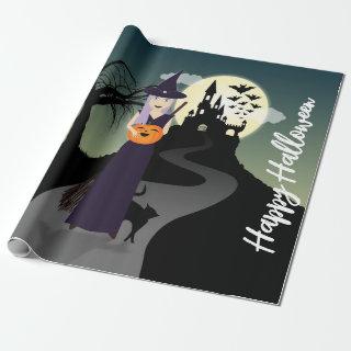 Halloween Witch Pumpkin Black cat Your text