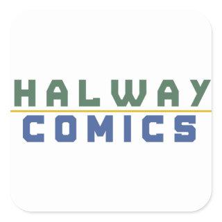 Halway Comics gold Square Sticker