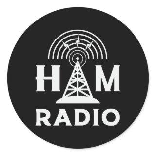 HAM Radio Operator Antenna Code Amateur Gift Idea Classic Round Sticker