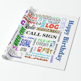 Ham Radio Word Collage Gift Wrap  Customize It!