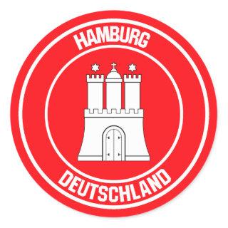 Hamburg Round Emblem Classic Round Sticker