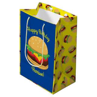 Hamburger Birthday Party Burger Medium Gift Bag