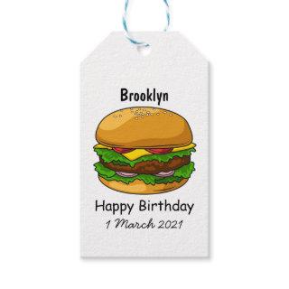 Hamburger cartoon illustration  gift tags