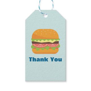 Hamburger Illustration Thank You Gift Tags