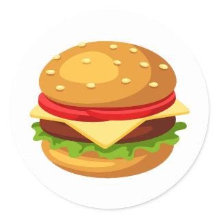 Hamburger Lover Cheeseburger Classic Round Sticker