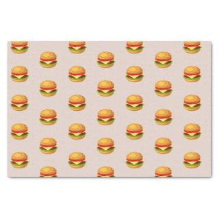 Hamburger Lover Cheeseburger Cute Tiled Pattern   Tissue Paper