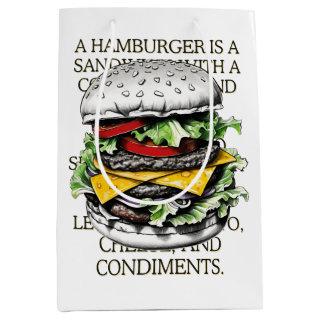 Hamburger vintage sketch by CallisC Arts ⭐⭐⭐⭐⭐ Medium Gift Bag