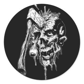 Hammered Skull Classic Round Sticker
