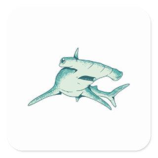 Hammerhead shark square sticker