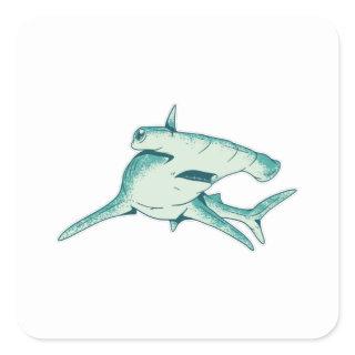 Hammerhead shark square sticker