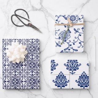 Hamptons Blue and White Chic Patterned  Sheets