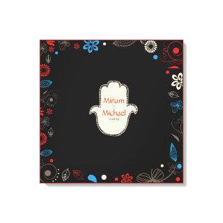 HAMSA HAND Jewish Wedding Sign-In Memory Board Canvas Print