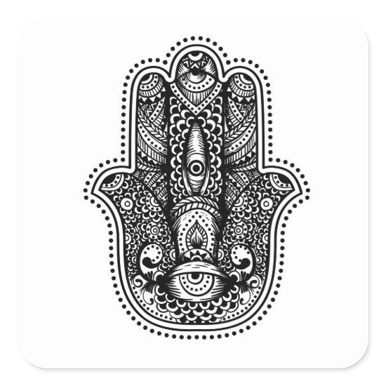 Hamsa The Hand of the Goddess Square Sticker