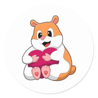 Hamster with Heart Classic Round Sticker