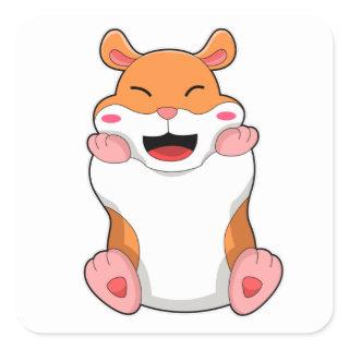 Hamster with red Cheeks Square Sticker