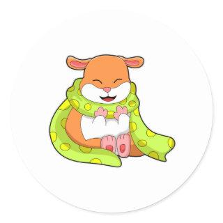 Hamster with Scarf Classic Round Sticker