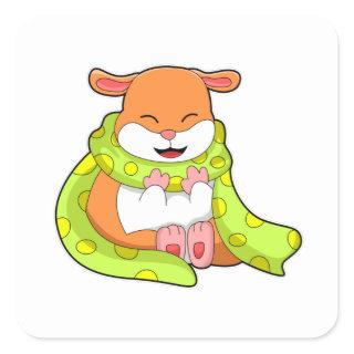 Hamster with Scarf Square Sticker