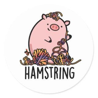 Hamstring Funny Pig Puns Classic Round Sticker