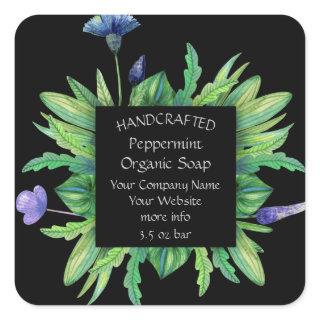 Hand Crafted Flower Square Sticker