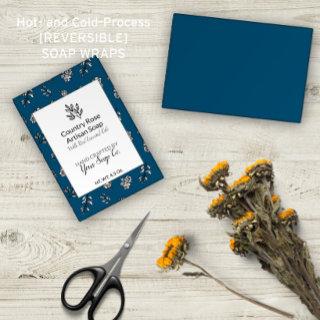 Hand-Drawn Blue Roses & Leaves Pattern Soap Wraps