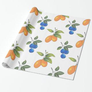 Hand Drawn Blueberries and Kumquats Pattern