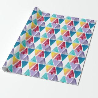 Hand drawn colorful triangles pattern