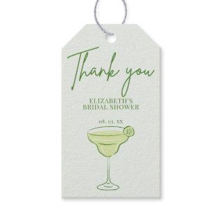 Hand Drawn Green Cocktail Lime Script Thank You Gift Tags