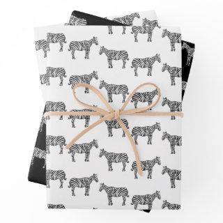 Hand-Drawn Ink Zebra Safari Zoo Animal Wildlife  Sheets