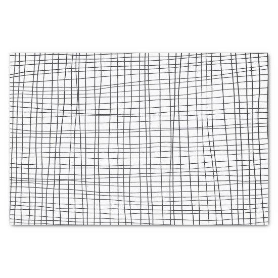 Hand Drawn Lines Grid Pattern Gift Tissue Paper