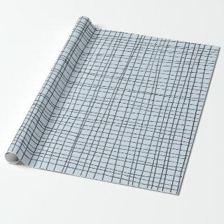 Hand drawn pinstripes grid lines black and blue