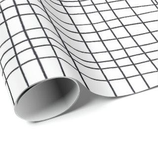 Hand drawn pinstripes grid lines black and white