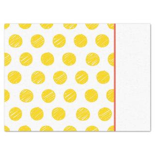 Hand Drawn Polka Dot Yellow Orange White Gift Wrap Tissue Paper