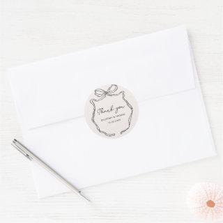 Hand Drawn Whimsical Ribbon thank you label