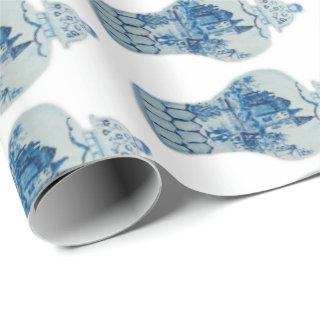 Hand Painted Blue and White Ginger Jar