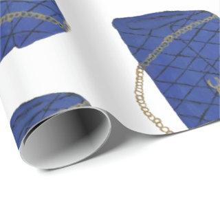 Hand Painted Blue Coco Designer Bag