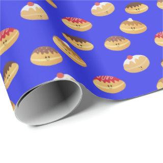hand painted, cute Hannukah doughnut patterned Wra