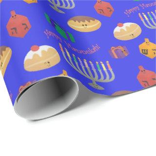 Hand painted, cute Hannukah patterned Wrapping Pap