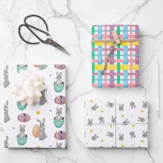 Hand painted Easter bunny and egg patterned  Sheets