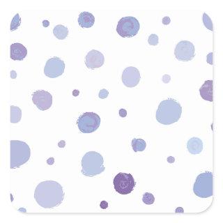 hand painted polka dots square sticker