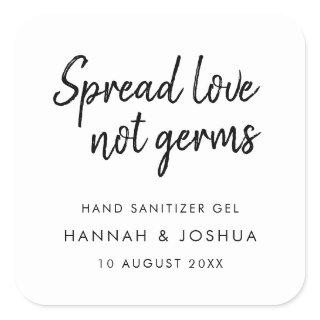 Hand Sanitizer | Informal Script Wedding Day Favor Square Sticker