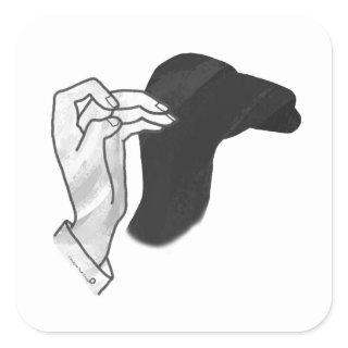 Hand Silhouette Camel Square Sticker