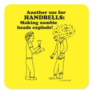 Handbells Zombie Explode Square Sticker