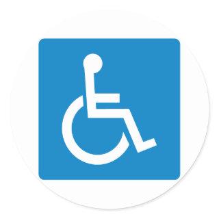Handicap Accessibility Highway Sign Classic Round Sticker