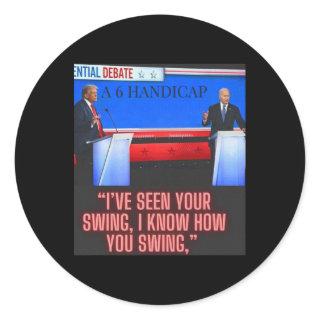 Handicap Joe Biden And Donald Trump Debate  Classic Round Sticker