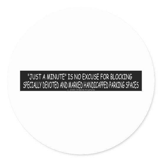 HANDICAP PARKING 5 CLASSIC ROUND STICKER