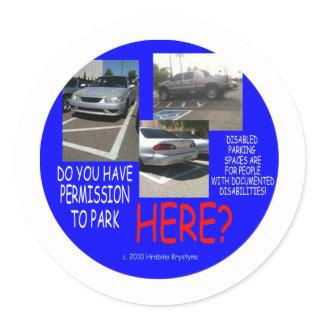 HANDICAP PARKING 6 CLASSIC ROUND STICKER