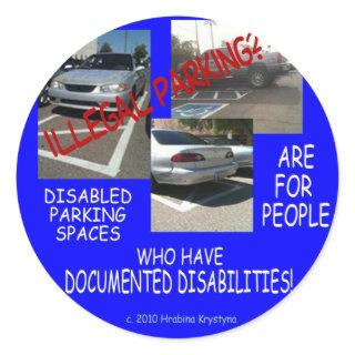 HANDICAP PARKING 9 CLASSIC ROUND STICKER