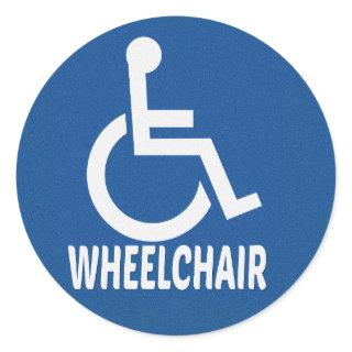 Handicapped Wheelchair Classic Round Sticker