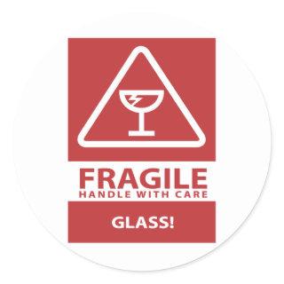 Handle with care classic round sticker